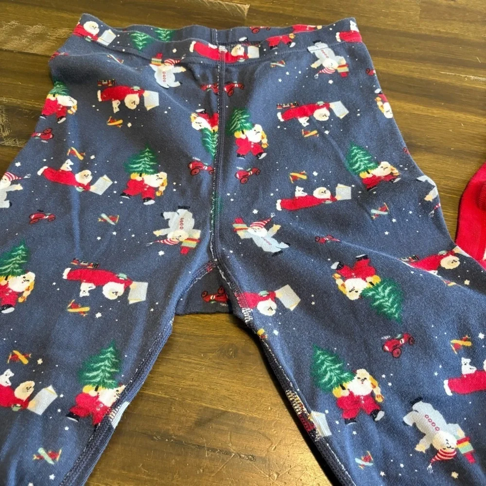 Hanna Andersson Boys Santa Claus Funny Sled Printed Pajamas Pants Long Sleeve 12